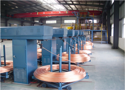 Copper rod up casting machine